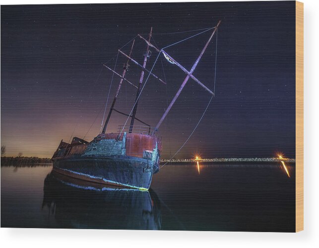 Ghost Ship Wood Print featuring the photograph Ghost Ship by Tracy Munson