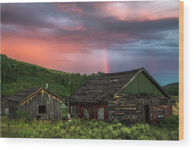 Ghost Town Wood Print featuring the photograph Ghost Town Sunset 4 by Dave Dilli