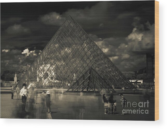 Architecture Wood Print featuring the photograph Ghosts of the Louvre by Paul Warburton