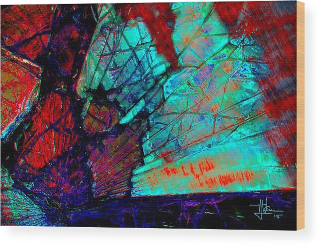 Abstract Wood Print featuring the photograph Glass Abstraction 2 by Jim Vance