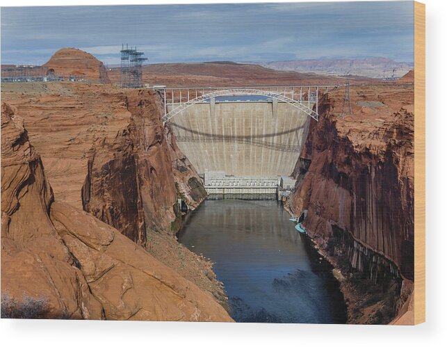 Usa Wood Print featuring the photograph Glen Canyon Dam by SAURAVphoto Online Store