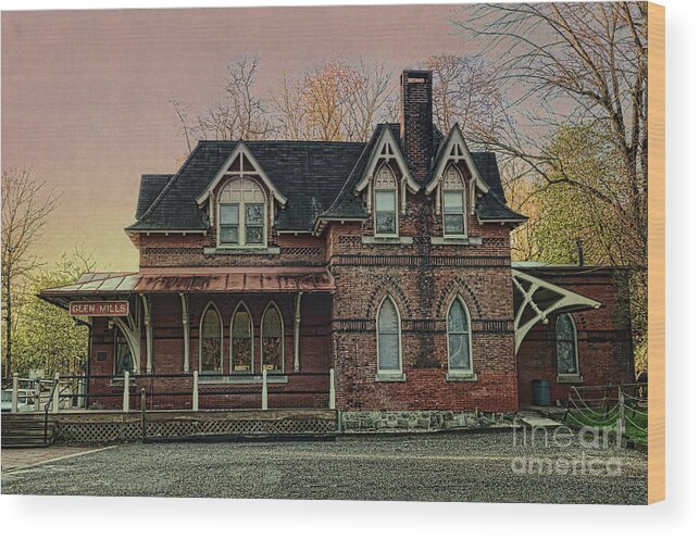 Glen Wood Print featuring the photograph Glen Mill Train Station by Judy Wolinsky