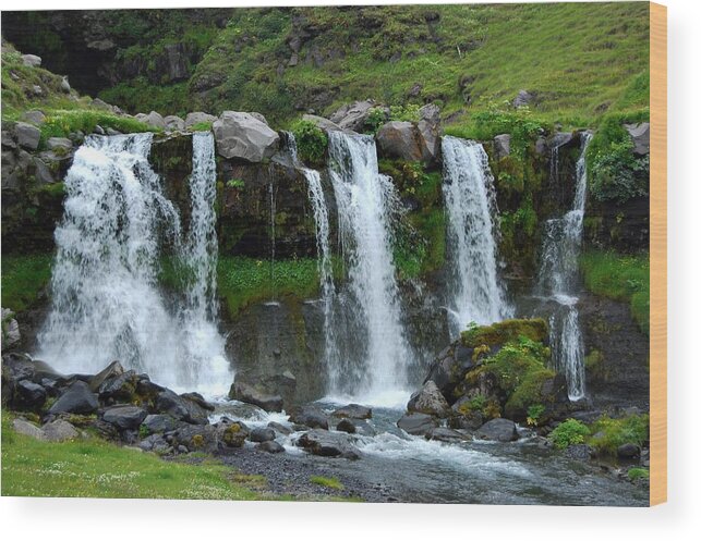 Waterfall Wood Print featuring the photograph Gluggafoss II by Marilynne Bull