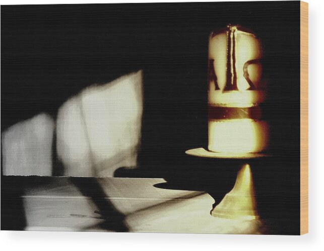 Candle Wood Print featuring the photograph GODS candle.. by Al Swasey
