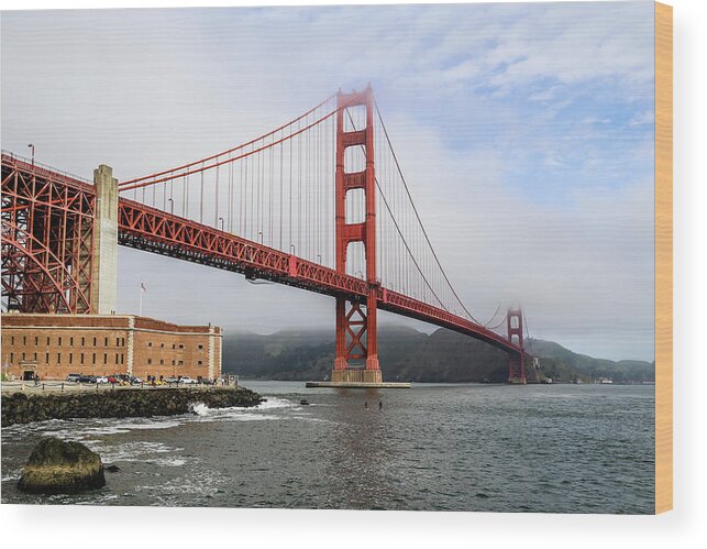 Usa Wood Print featuring the photograph Golden Gate Bridge by Alberto Zanoni
