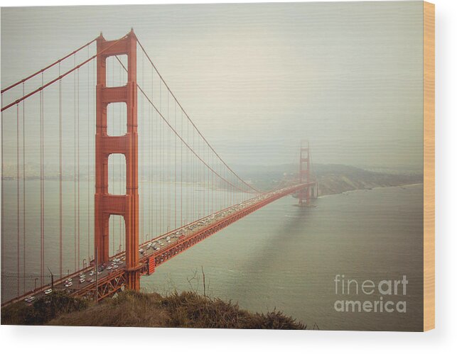 Golden Gate Wood Print featuring the photograph Golden Gate Bridge by Ana V Ramirez