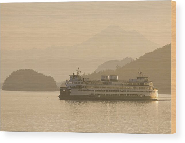 Washington Wood Print featuring the photograph Golden Hour Ferry Ride by Matt McDonald