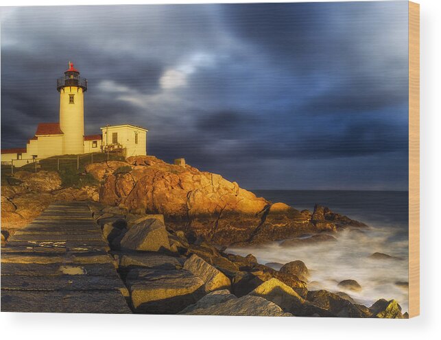 Lighthouse Wood Print featuring the photograph Golden Hour by Mark Papke