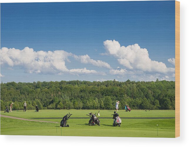 Golf Course Wood Print featuring the photograph Golf course Schoenbuch in Germany by Matthias Hauser
