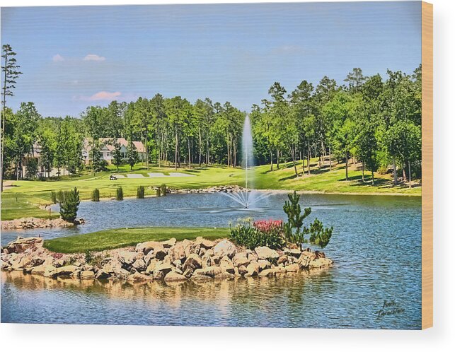 Golf Wood Print featuring the photograph Golf in the morning by Kathy Tarochione