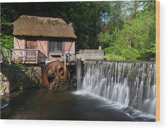 Architecture Wood Print featuring the photograph Gomez Mill in Spring #1 by Jeff Severson