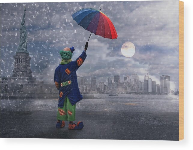 Clown Wood Print featuring the photograph good morning America . . . how are you by Joachim G Pinkawa