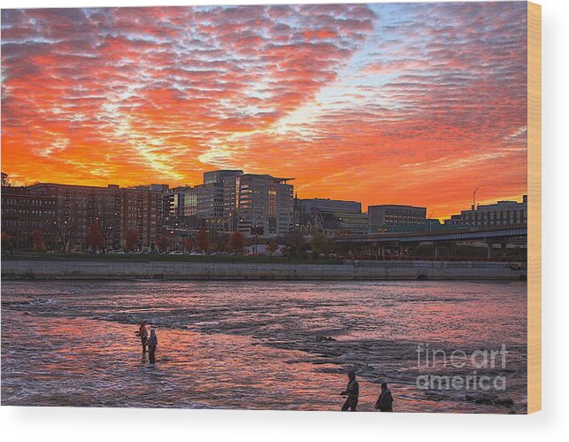 Sunrise Wood Print featuring the photograph Good Morning Grand Rapids by Robert Pearson