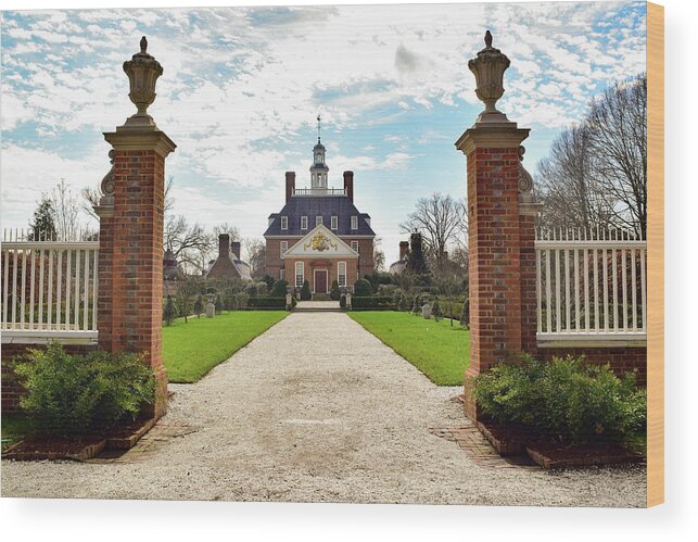 Virginia Wood Print featuring the photograph Governor's Palace in Williamsburg, Virginia by Nicole Lloyd