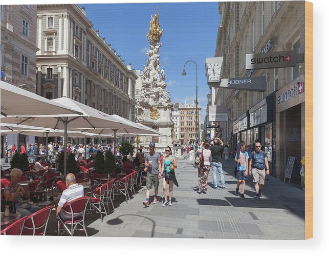 Graben Wood Print featuring the photograph Graben Street in City of Vienna by Artur Bogacki