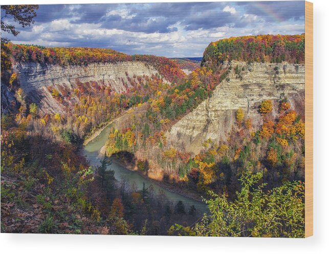 Letchworth State Park Wood Print featuring the photograph Grand Canyon Of The East by Mark Papke