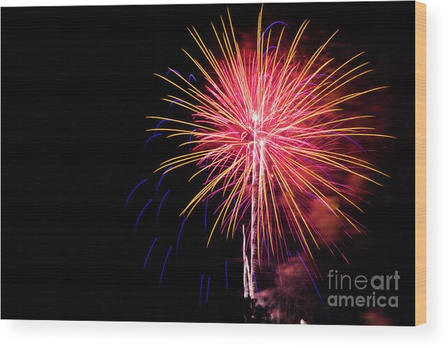 Fireworks Wood Print featuring the photograph Grand Finale 4 by Suzanne Luft