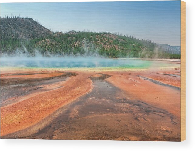 Landscape Wood Print featuring the photograph Grand Prismatic Spring by John M Bailey