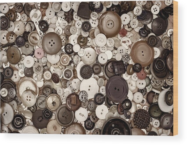 Buttons Wood Print featuring the photograph Grandmas Buttons by Scott Norris