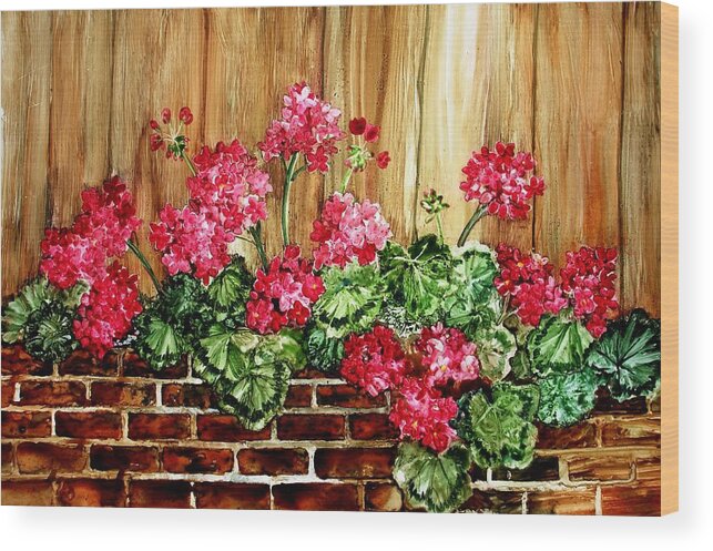 Flowers Wood Print featuring the painting Grandmothers Gift by Pamela Lee