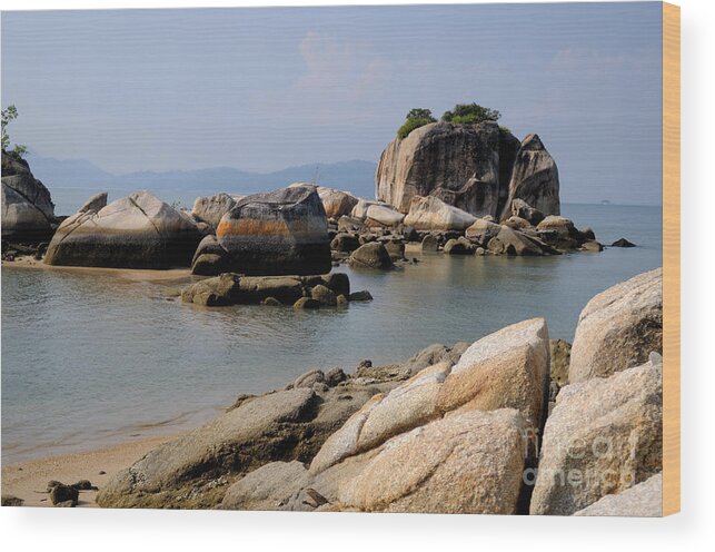 Geology Wood Print featuring the photograph Granite Sea Stack, Malaysia by Fletcher & Baylis