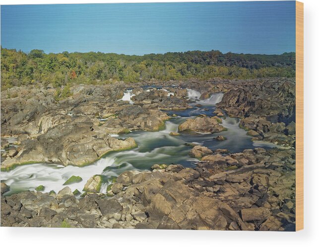 Great Falls Wood Print featuring the photograph Great Falls near Washington DC by Doolittle Photography and Art