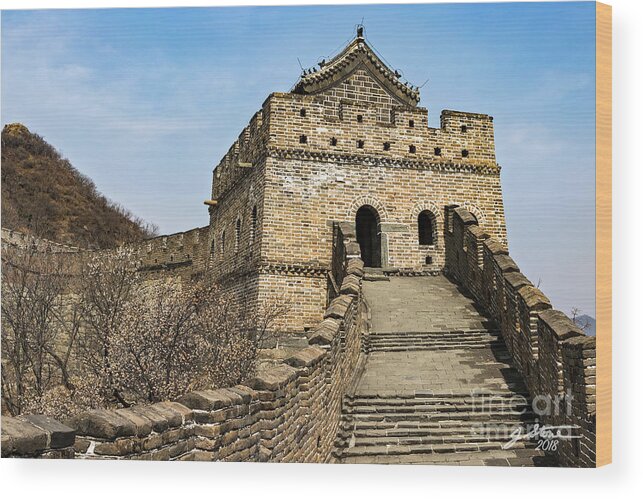 Great Wall Of China Wood Print featuring the photograph Great Wall Tower by Jeffrey Stone