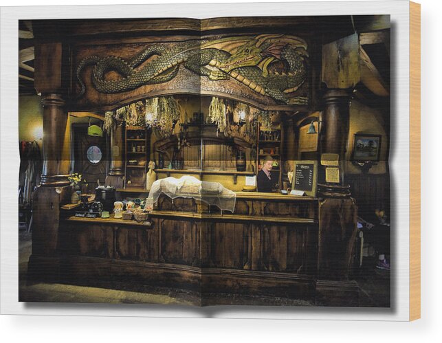 Photograph Wood Print featuring the photograph Green Dragon Inn by Richard Gehlbach