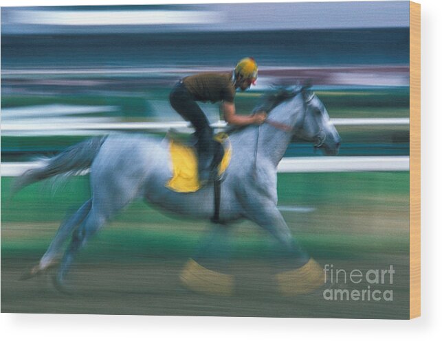 Racetrack Wood Print featuring the photograph Grey and Yellow by Marc Bittan