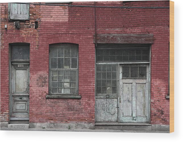 Decay Wood Print featuring the photograph Griffintown Wall by Kreddible Trout