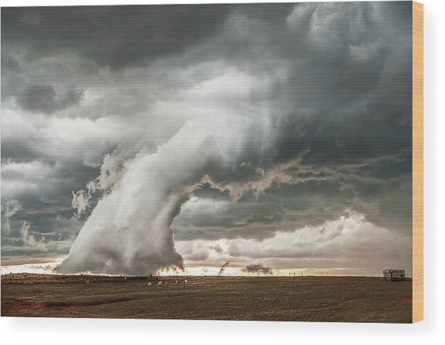 Severe Weather Wood Print featuring the photograph Groom Storm by Scott Cordell