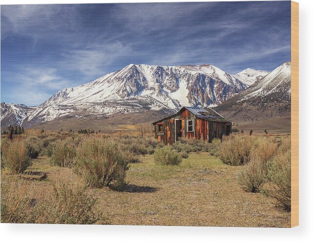 Cabin Wood Print featuring the photograph Guardian Of The Sierras by James Eddy