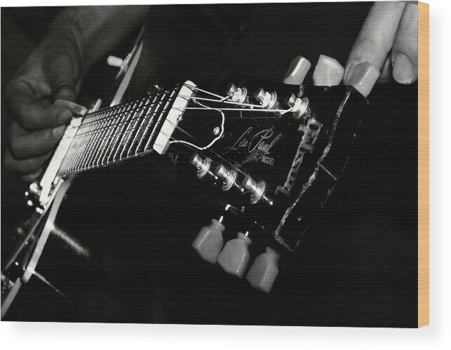 Acoustic Wood Print featuring the photograph Guitarist by Stelios Kleanthous