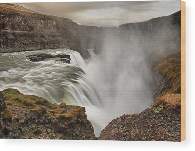 Iceland Wood Print featuring the photograph Gulfoss 2 by Wade Aiken