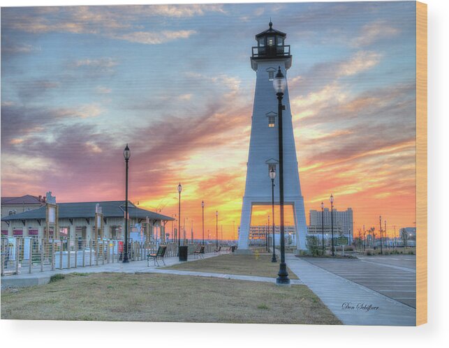 Lighthouse Wood Print featuring the photograph Gulfport Lighthouse by Don Schiffner