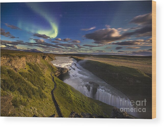 Gullfoss Wood Print featuring the photograph Gullfoss iceland by Gunnar Orn Arnason