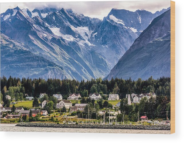 Haines Wood Print featuring the photograph Haines, Alaska surrounded in Mountains by Claudia Abbott