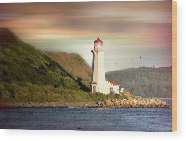 Halifax Wood Print featuring the photograph Halifax Harbor Lighthouse by Diana Angstadt