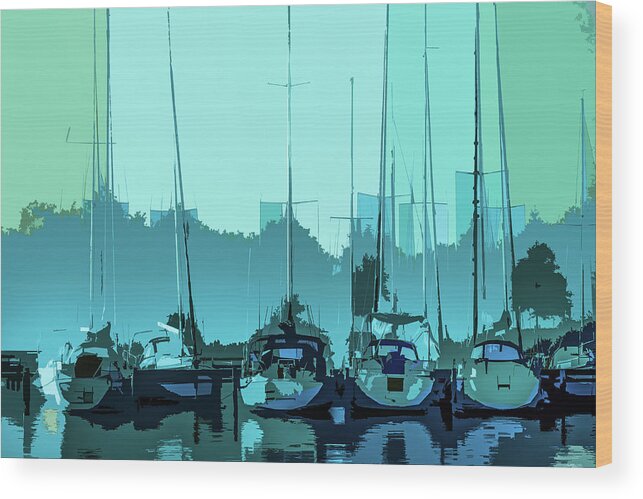 Sailing Wood Print featuring the photograph Harbor Impression by Michael Arend