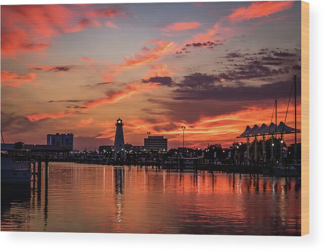 Landscape Wood Print featuring the photograph Harbor Sunset by JASawyer Imaging