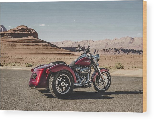 Harley-davidson Freewheeler Wood Print featuring the digital art Harley-Davidson Freewheeler by Super Lovely