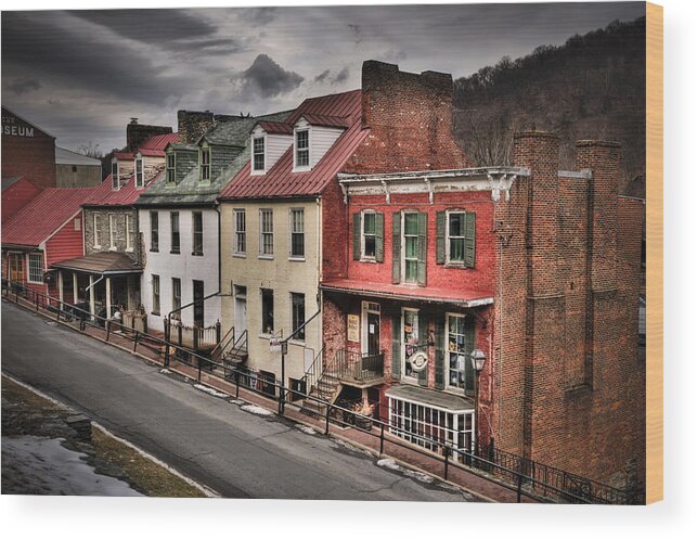 Hdr Wood Print featuring the photograph Harper's Ferry by T Cairns