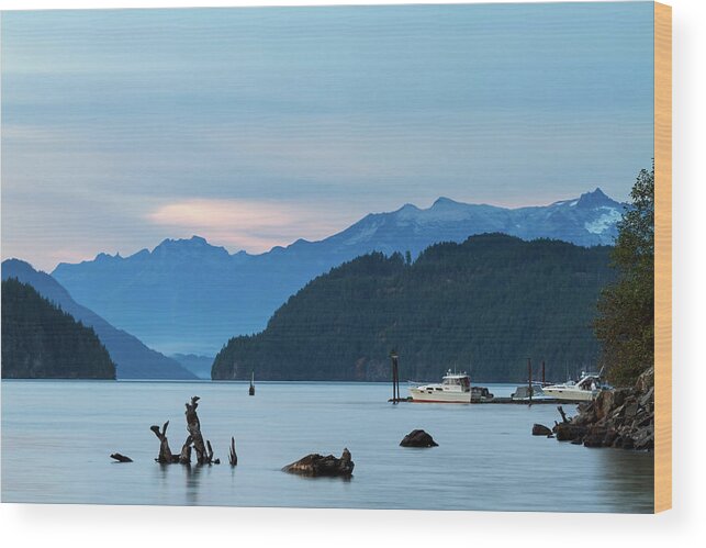 Mountains Wood Print featuring the photograph Harrison Lake and Breakenridge by Michael Russell