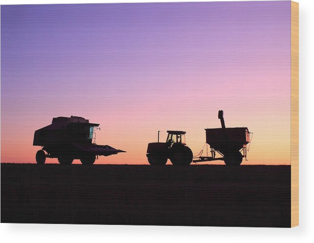 Backlit Wood Print featuring the photograph Harvest Sky by Todd Klassy