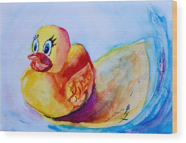 Have A Quacking Good Time Wood Print featuring the painting Have A Quacking Good Time by Beverley Harper Tinsley