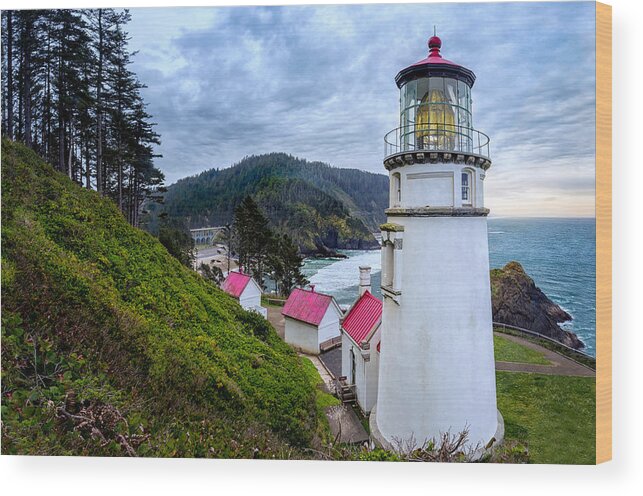 Lighthouse Wood Print featuring the photograph Heceta Head Light by Dave Koch