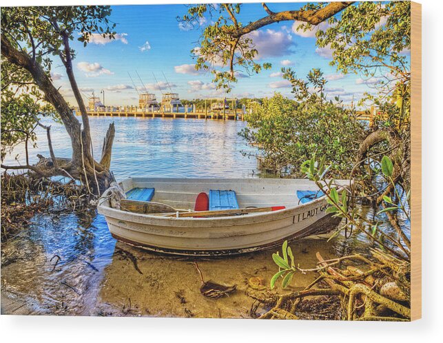 Boats Wood Print featuring the photograph Hidden in the Mangroves by Debra and Dave Vanderlaan