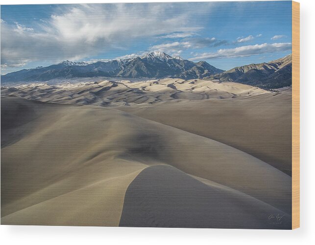 High Dune Wood Print featuring the photograph High Dune - Great Sand Dunes National Park by Aaron Spong