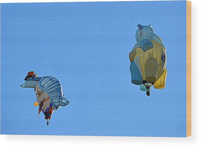 Hot Air Balloon Wood Print featuring the photograph High Jinx by AJ Schibig