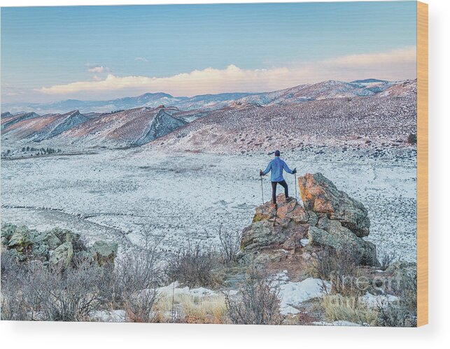 Colorado Wood Print featuring the photograph hiking foothills in northern Colorado by Marek Uliasz